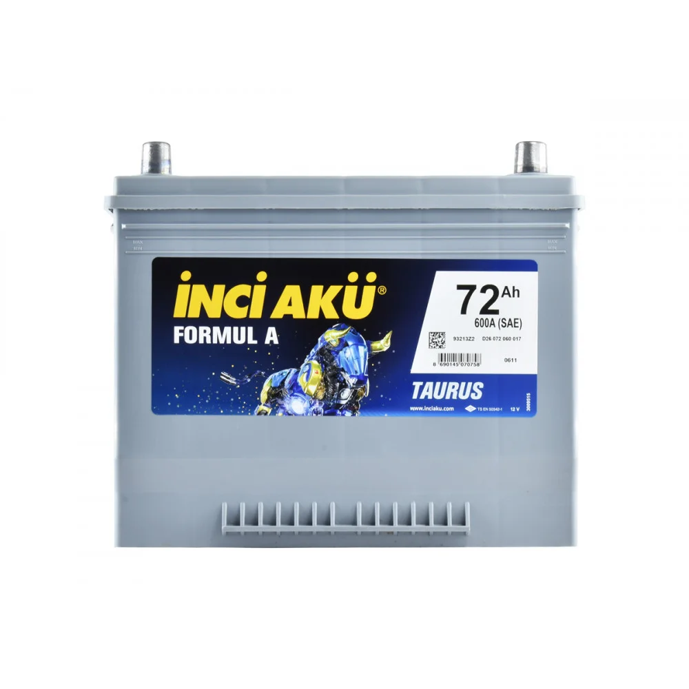 İnci Akü 12V 72Ah Formul A Taurulus Sağ (+)